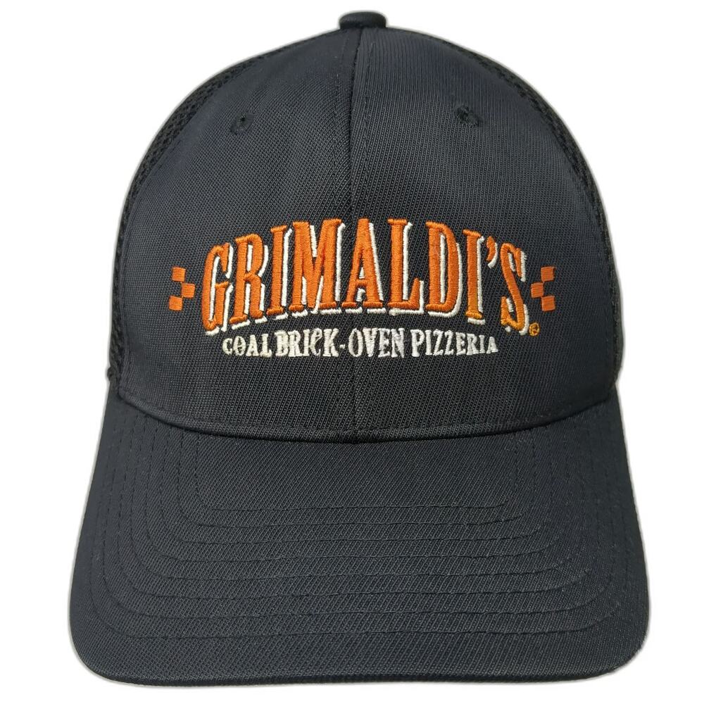 Flexfit Baseball Cap Black XL Grimaldi's Coal Brick Oven Pizzeria Mesh Hat